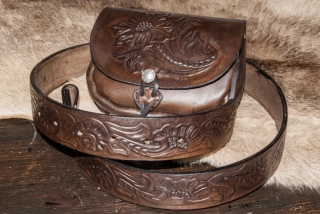 Opasek a brašnička Western Floral